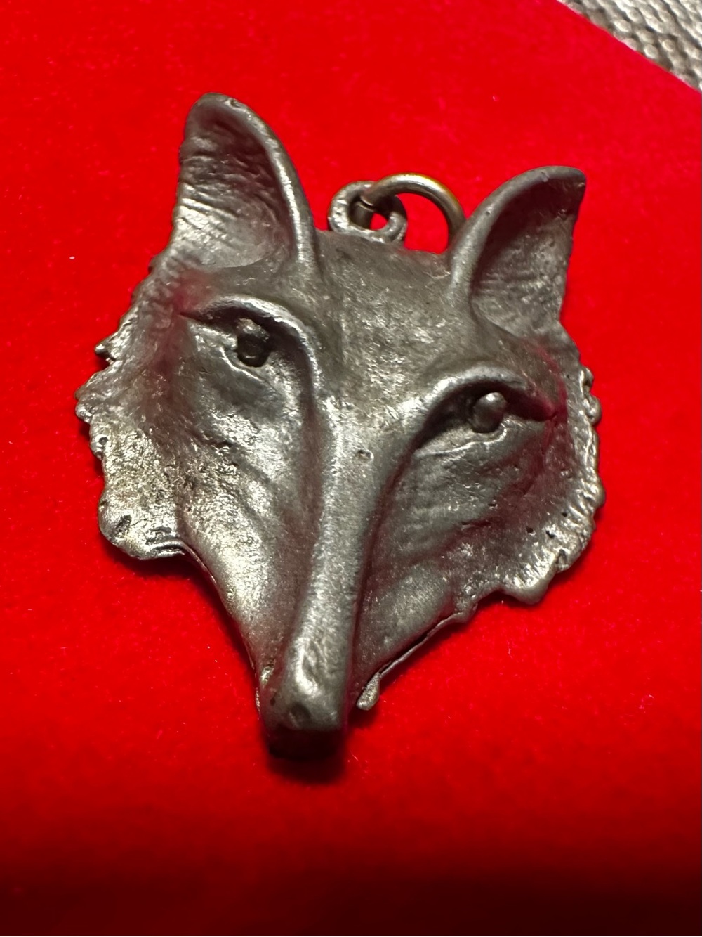 Pewter Vintage Fox Head Pendant Necklace Charm